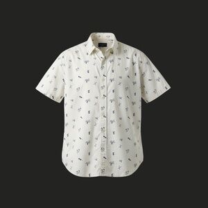 Hang Ten Casual White Shirt with Blue Accents